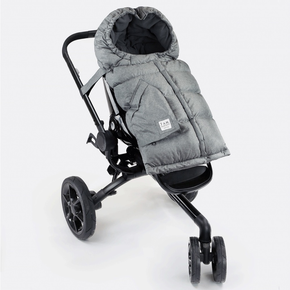 7AM Gray blanket 212 evolution Baby Toddler Stroller Fleece Hooded Footmuff